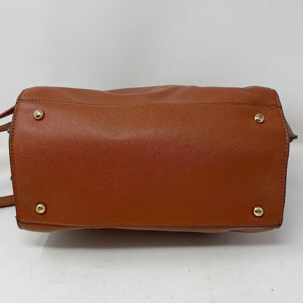 Brown Top Handle Satchel Shoulder Bag Purse Faux Leather